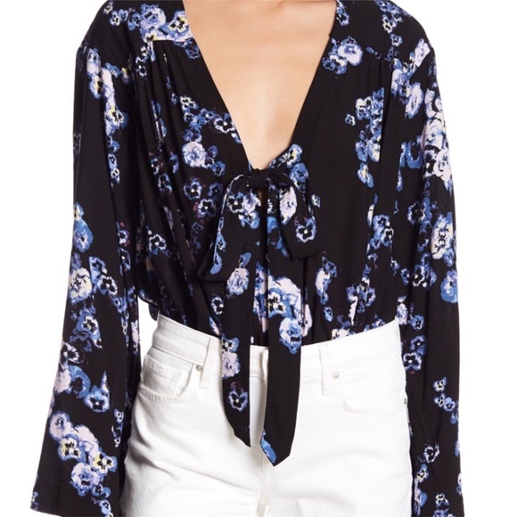 Free People Tops - Intimately Free people tie front bell sleeve bodysuit b’ouse